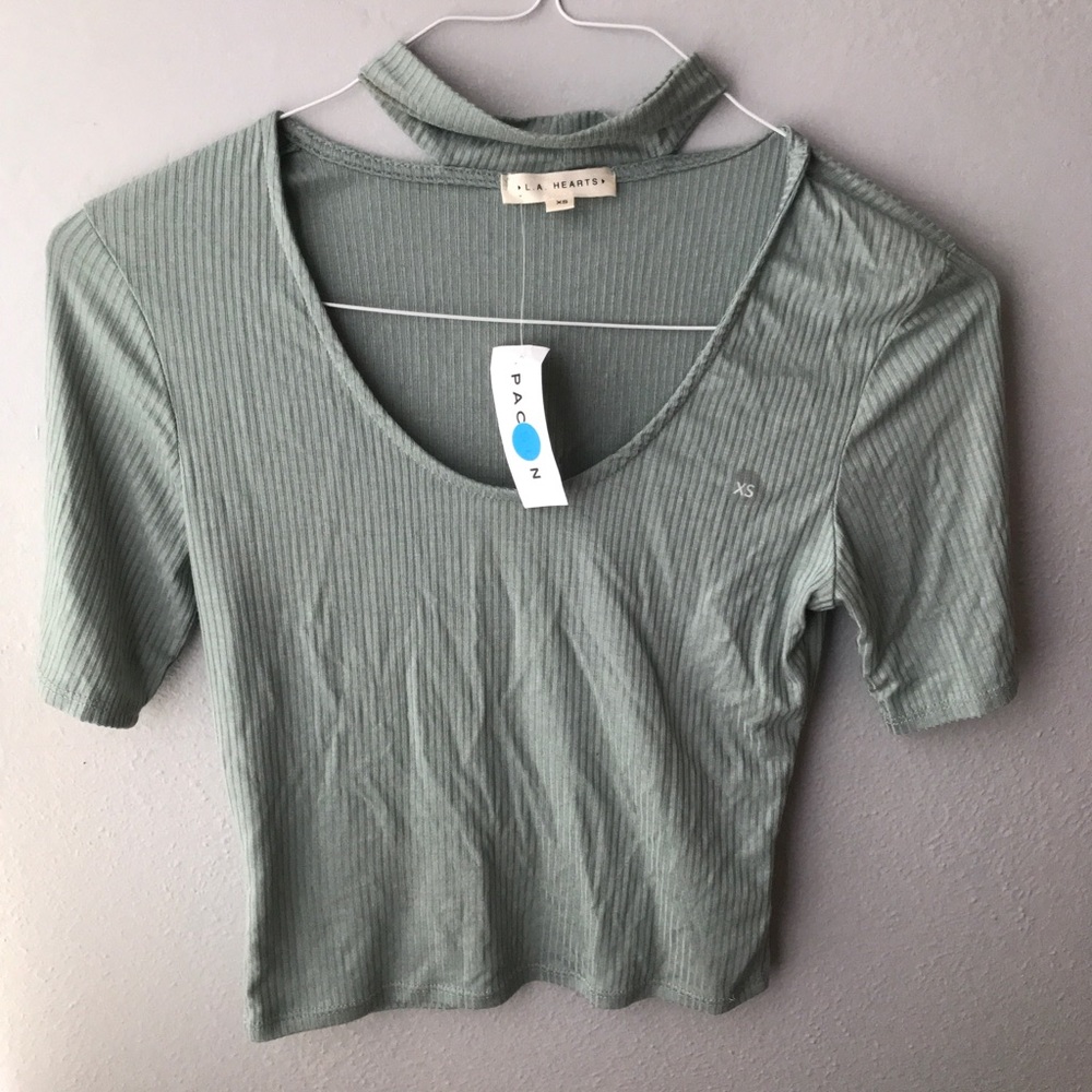 LA HEARTS cropped choker Top
